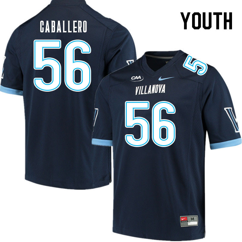 Youth #56 Christian Caballero Villanova Wildcats College Football Jerseys Stitched Sale-Navy - Click Image to Close